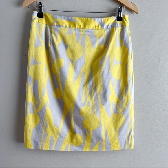 Boden Dandelion Print Pencil Skirt in Yellow‎ & Grey, Size 6L - Picture 1 of 9